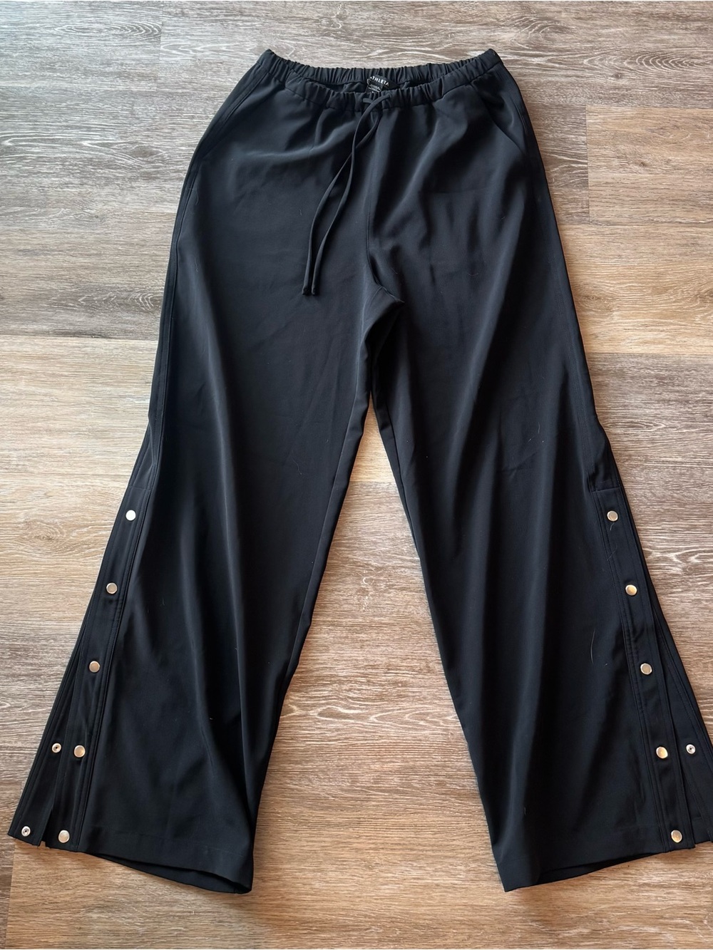 Athleta MVP Mid Rise Snap Pants Black Size SP Wide Leg